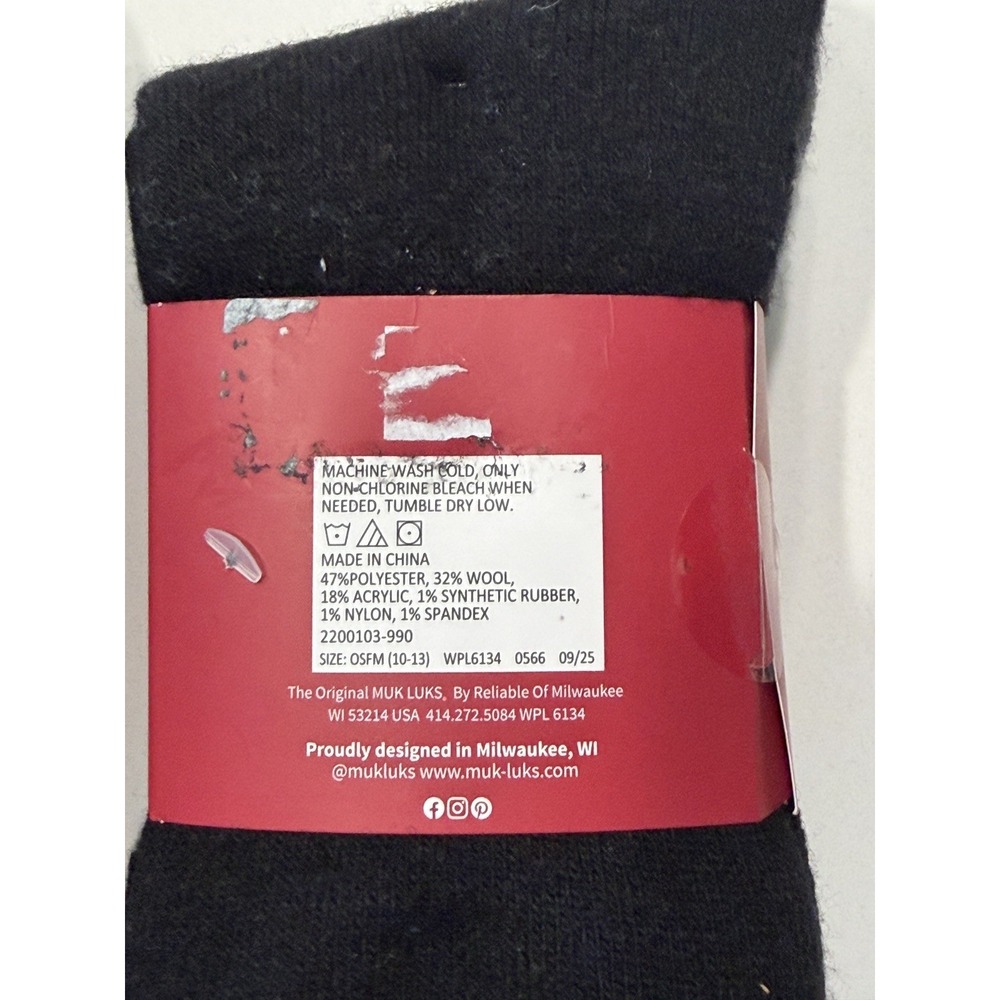 Muk Luks Mens Wool Blend Boot Socks 2-Pack Shoe Size 10-13 NWT Geometric Thermal - Picture 6 of 7